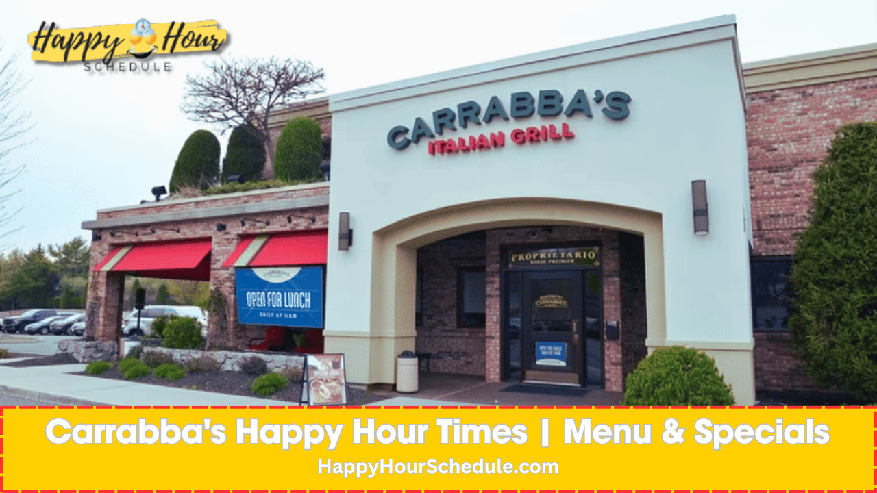 Carrabbas Happy Hour Times, menu specials, drink specials